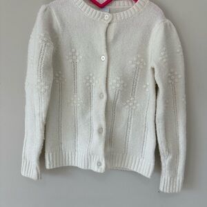 Edgehill Collection Cream Knit Cardigan with Shell Button